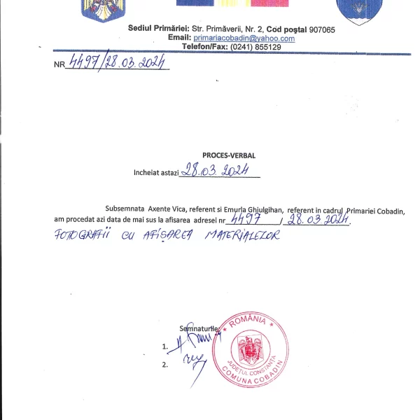 primaria cobadin, constanta